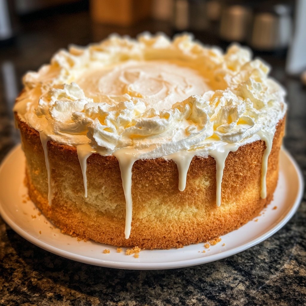 Vanilla Chiffon Cake with Whipped Cream Frosting