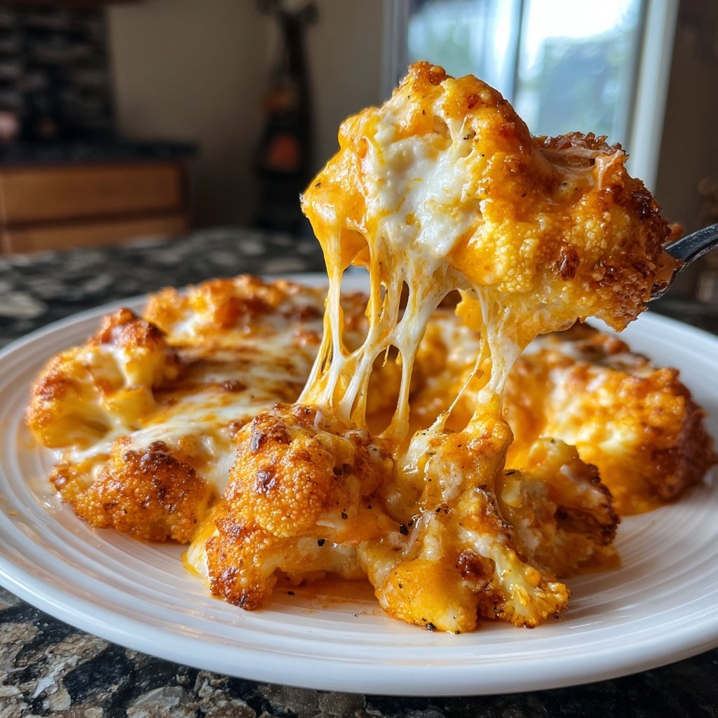 Cheesy Buffalo Cauliflower Fondue