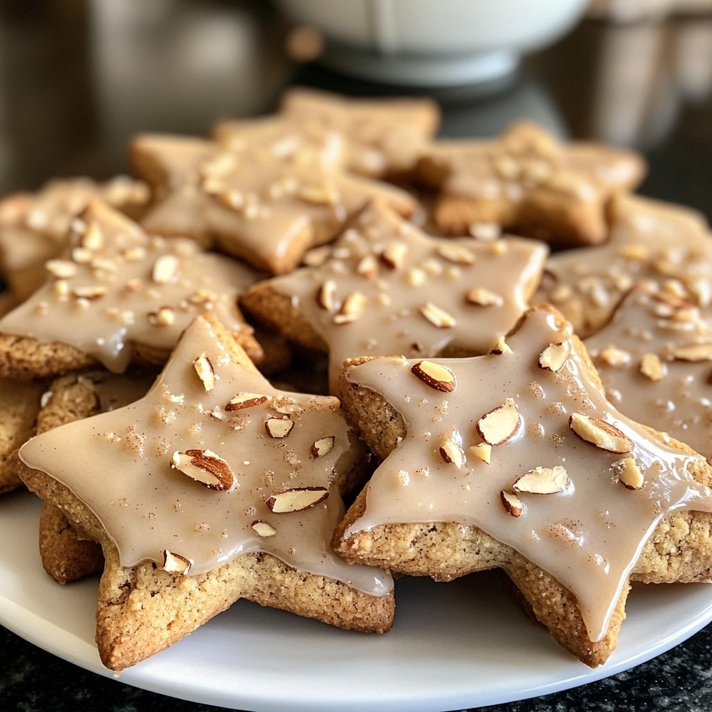 Cinnamon Star Cookies with Almond Glaze