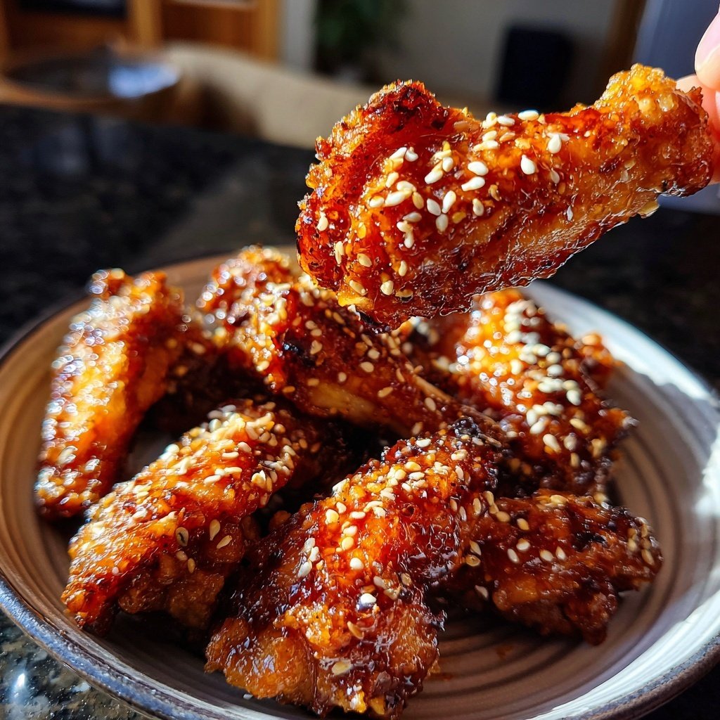 Tamarind Glazed Chicken Wings with Sesame
