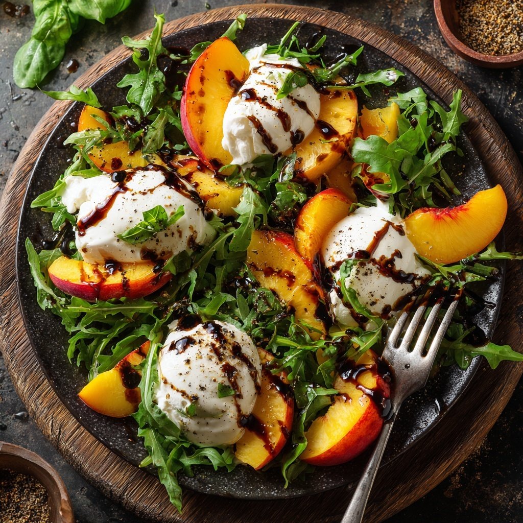 Herbed Peach and Burrata Salad