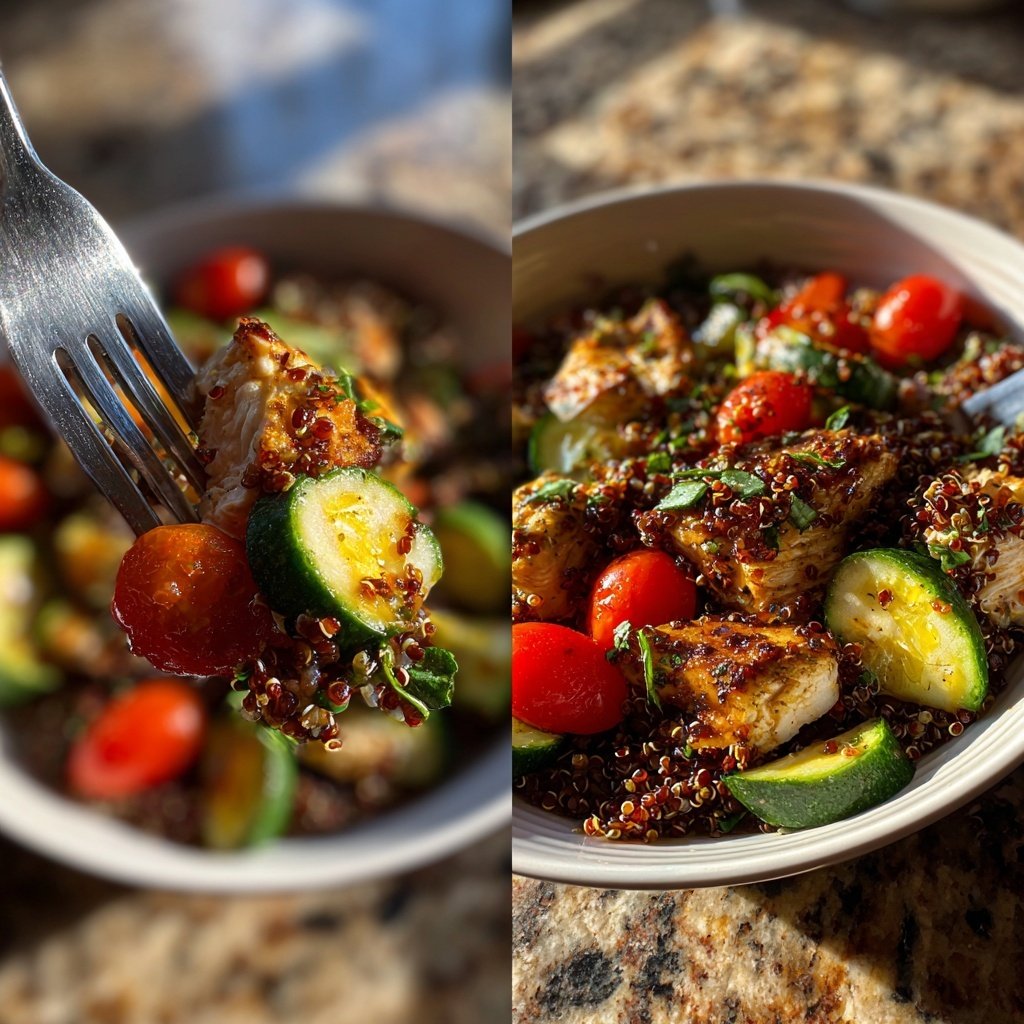 Greek Chicken Red Quinoa Salad