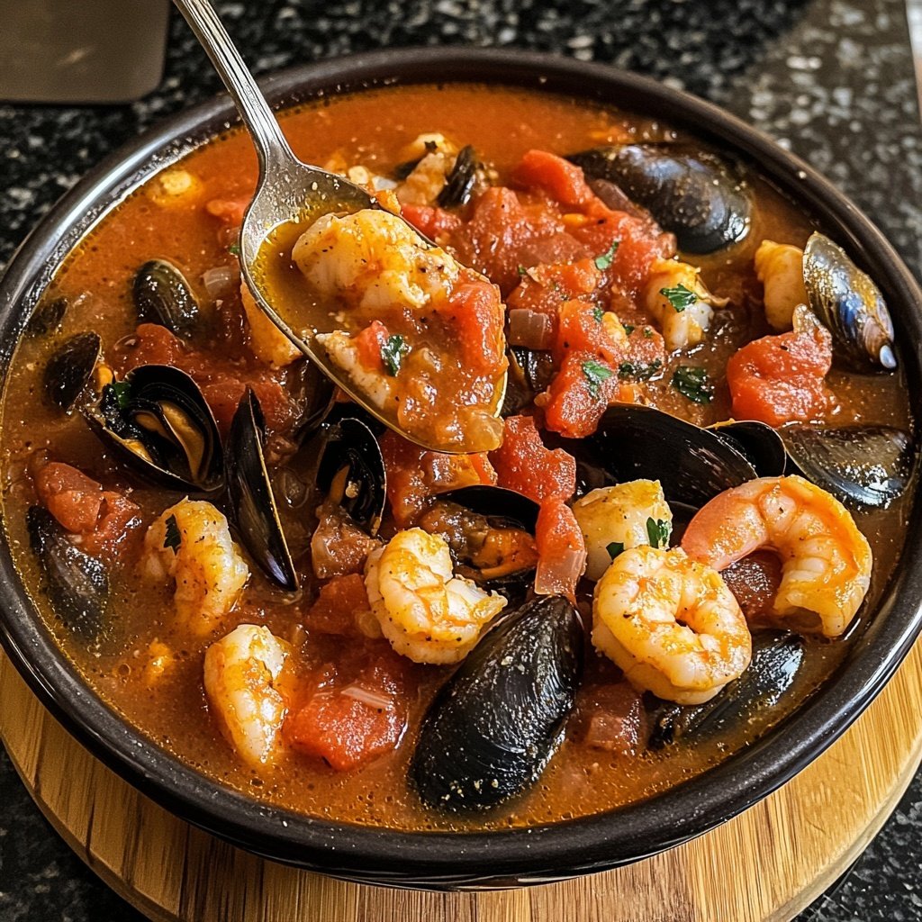 Cioppino Seafood Stew with Tomato Broth