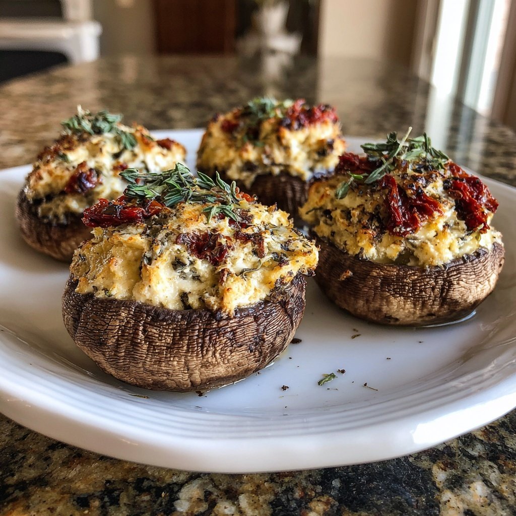 Stuffed Mushrooms Sun-Dried Tomato