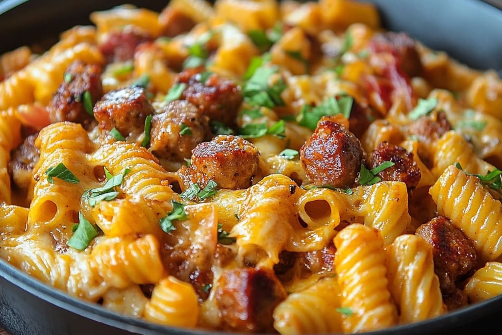 Cheesy Smoked Sausage Pasta Skillet: An Amazing Ultimate Recipe