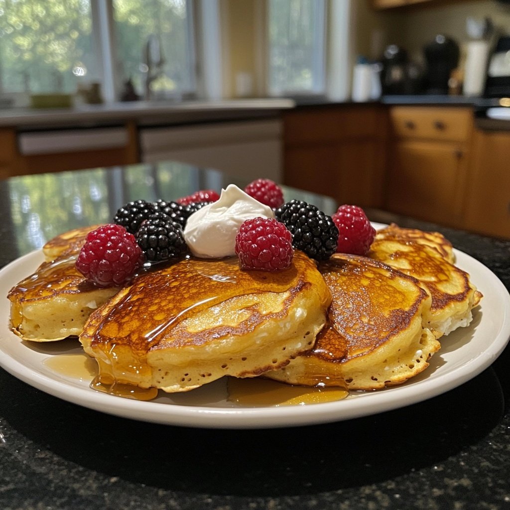 Ricotta Pancakes Crispy Creamy