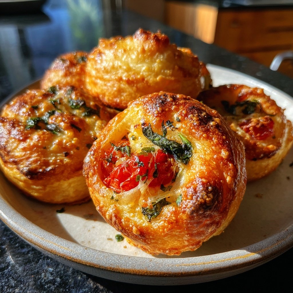 Baked Caprese Bites Puff Pastry