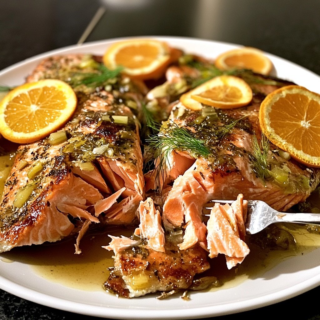 Slow Roasted Salmon with Orange and Fennel