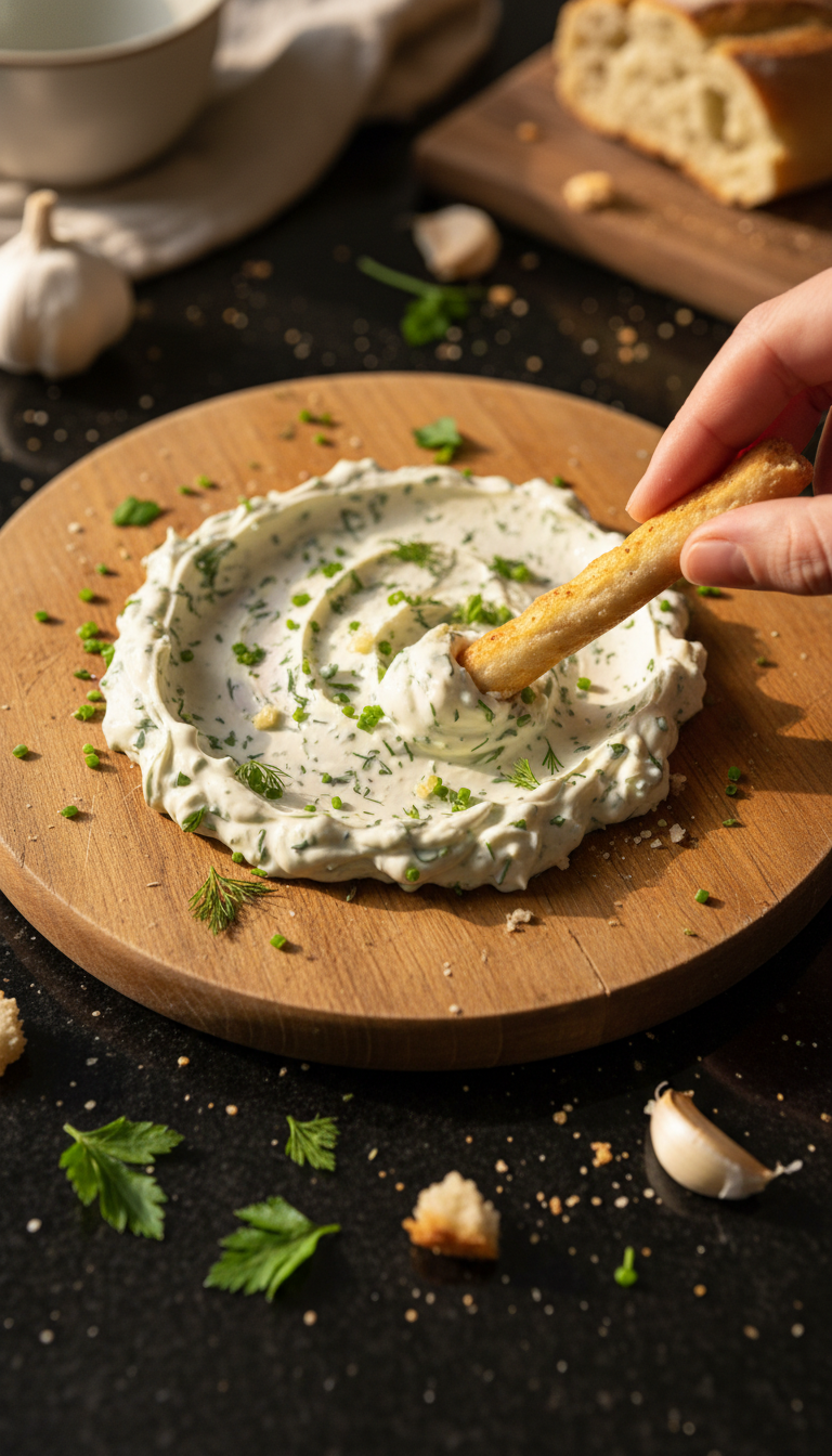 Garlic Herb Aioli with Breadsticks