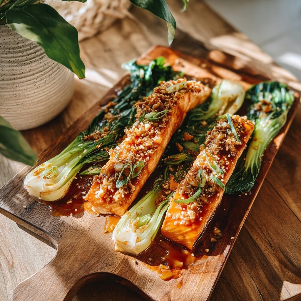 Honey Ginger Salmon with Bok Choy