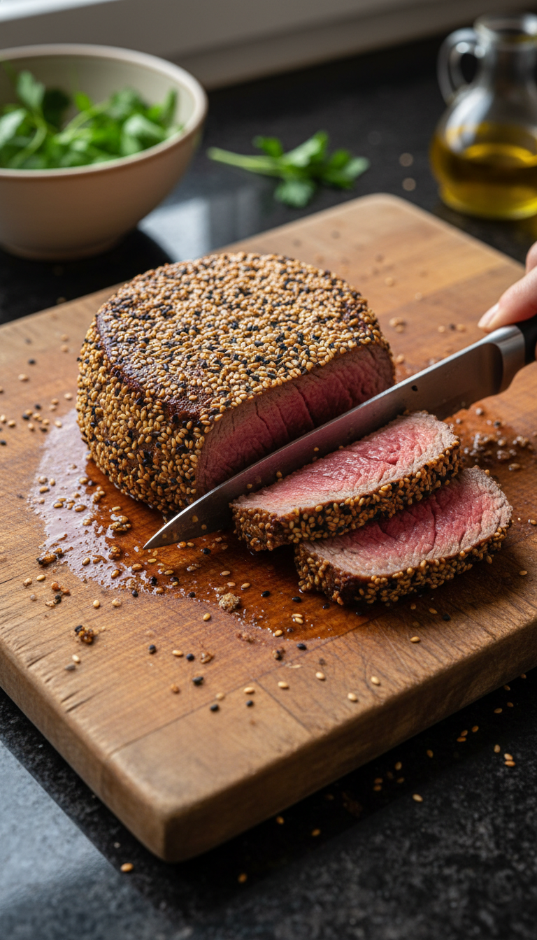 Sesame-Crusted Filet Mignon