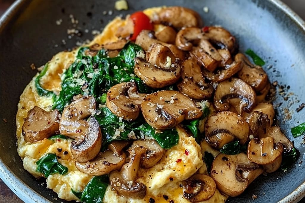 Mushroom-Spinach Scrambled Eggs: An Amazing Ultimate Recipe