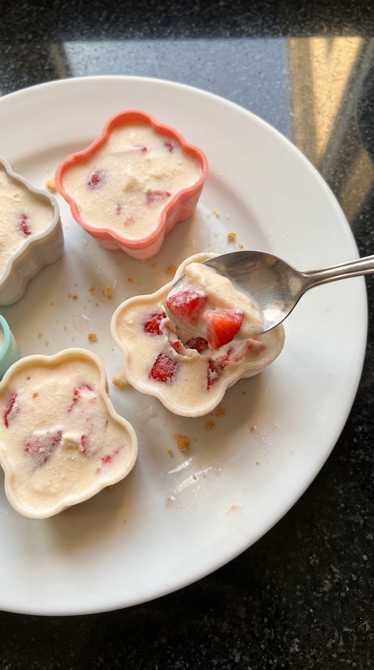 Strawberry-Filled Frozen Yogurt Cups