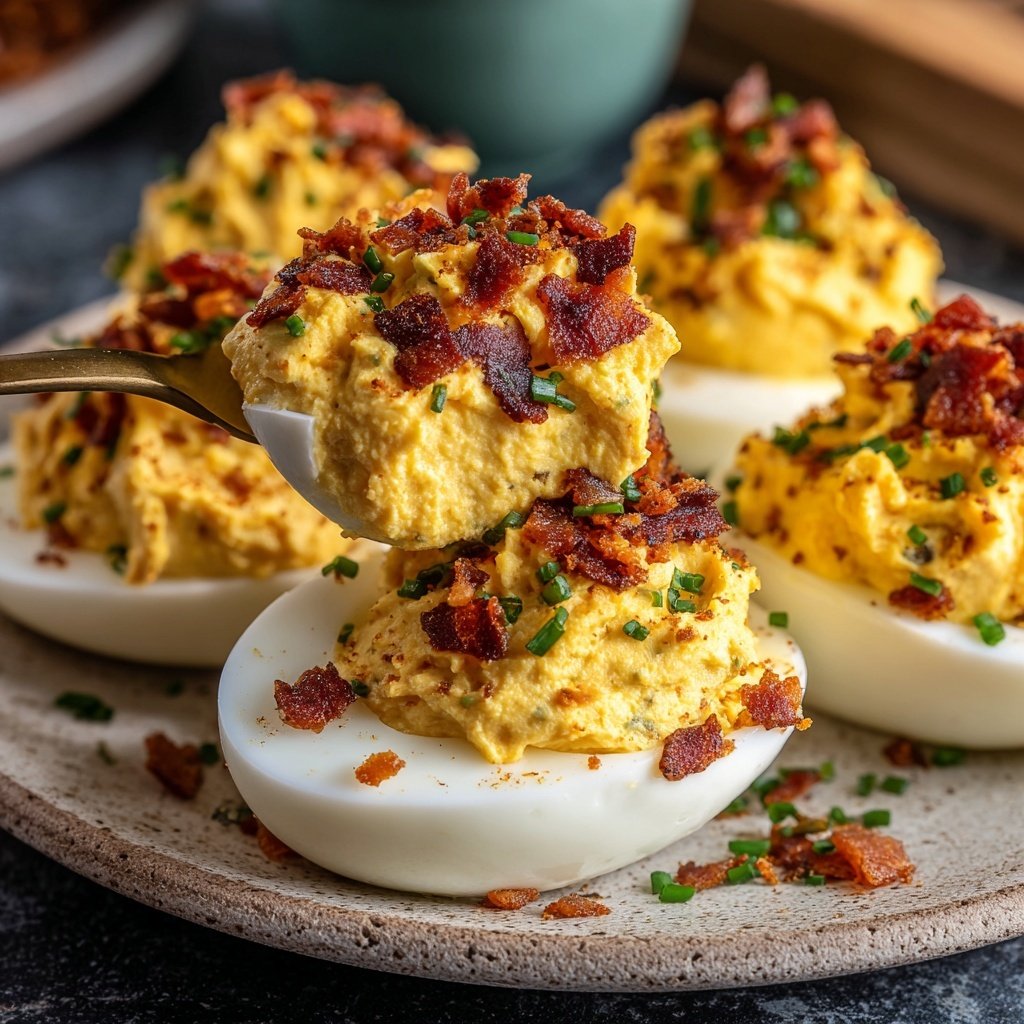 Sour Cream Onion Deviled Eggs