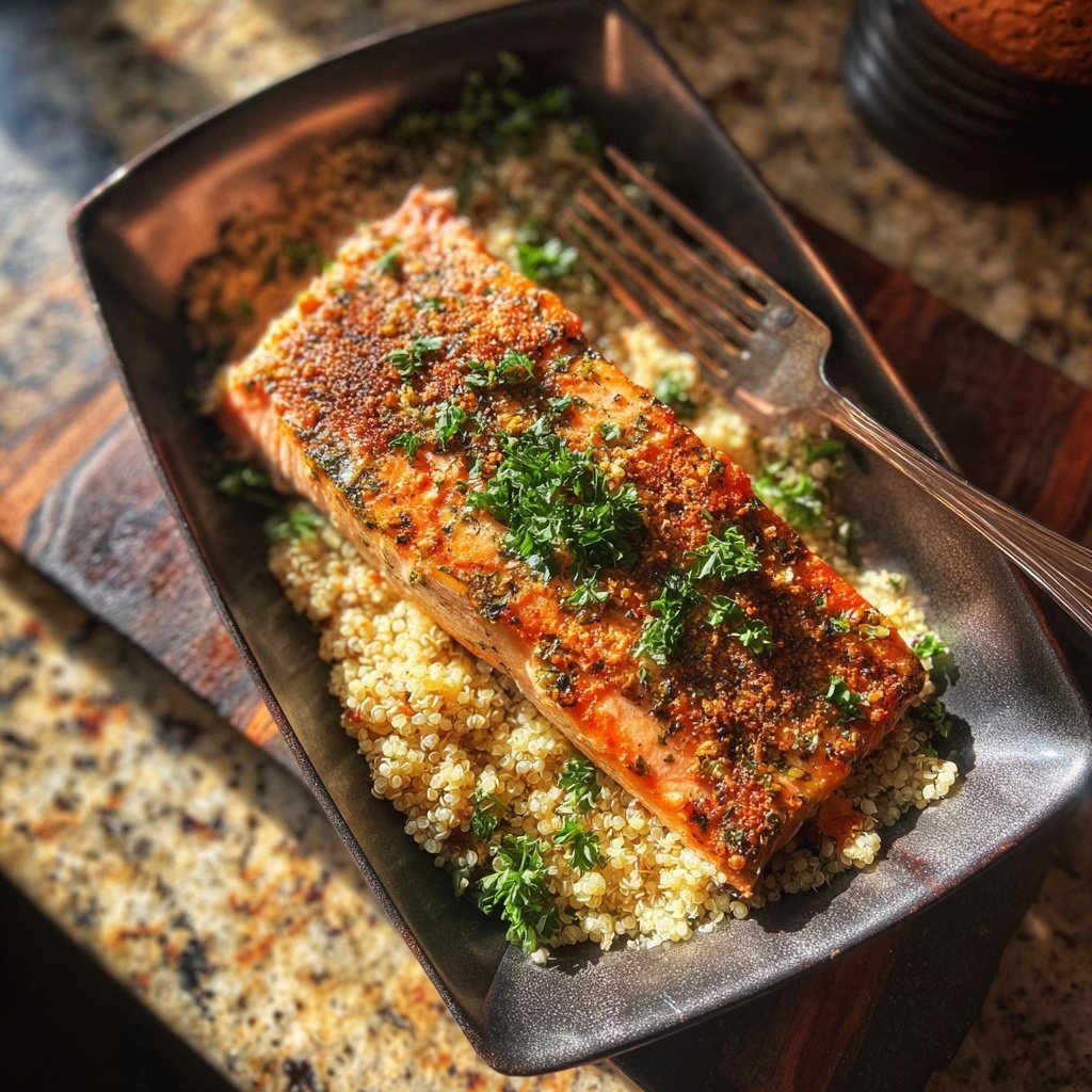 Herb-Crusted Salmon with Quinoa