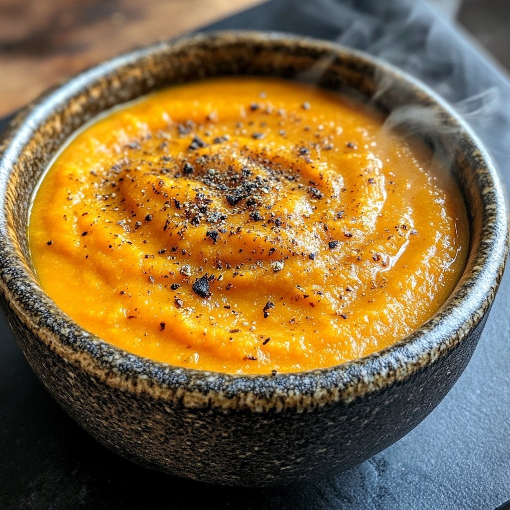 Healthy Vegan Roasted Carrot Soup