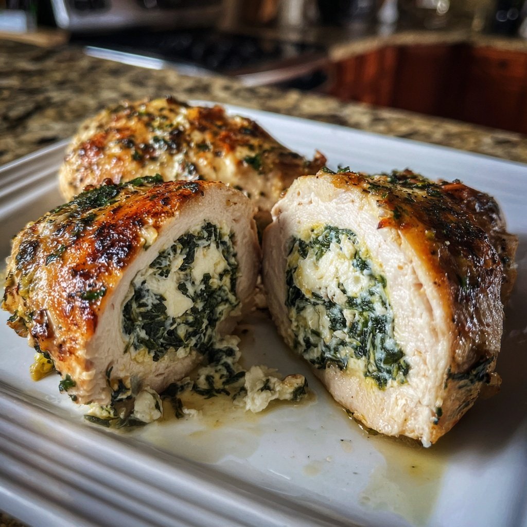 Goat Cheese Spinach Stuffed Chicken