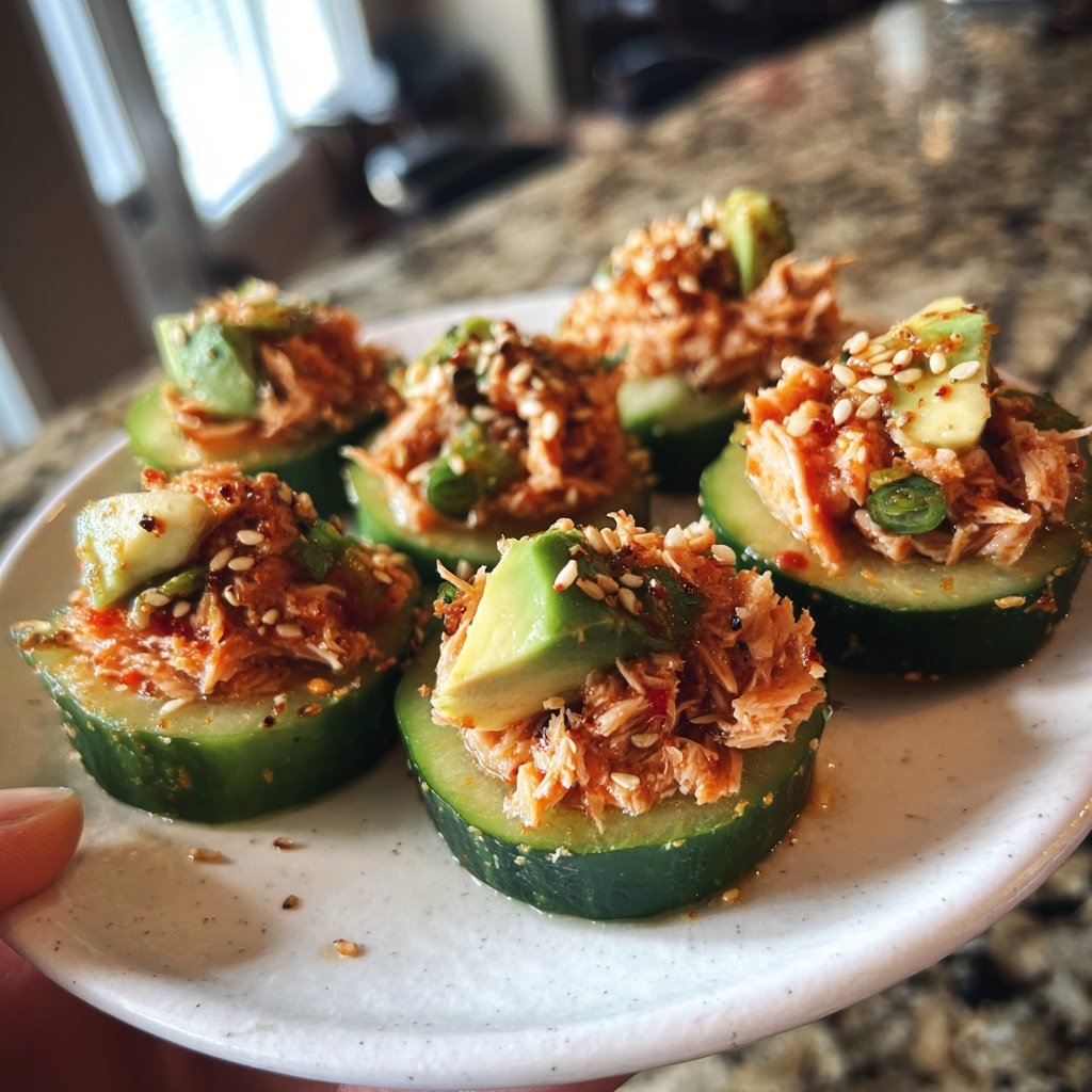 Spicy Tuna Cucumber Cups