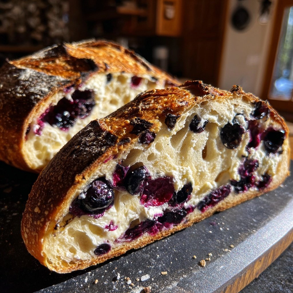 Blueberry Lemon Sourdough with Mascarpone Spread