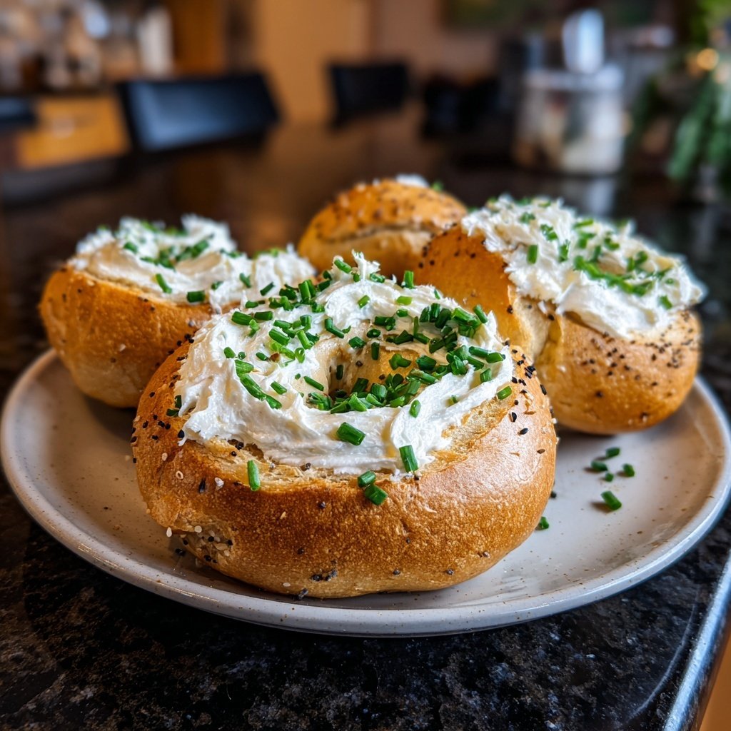 High Protein Bagels with Cream Cheese Spread