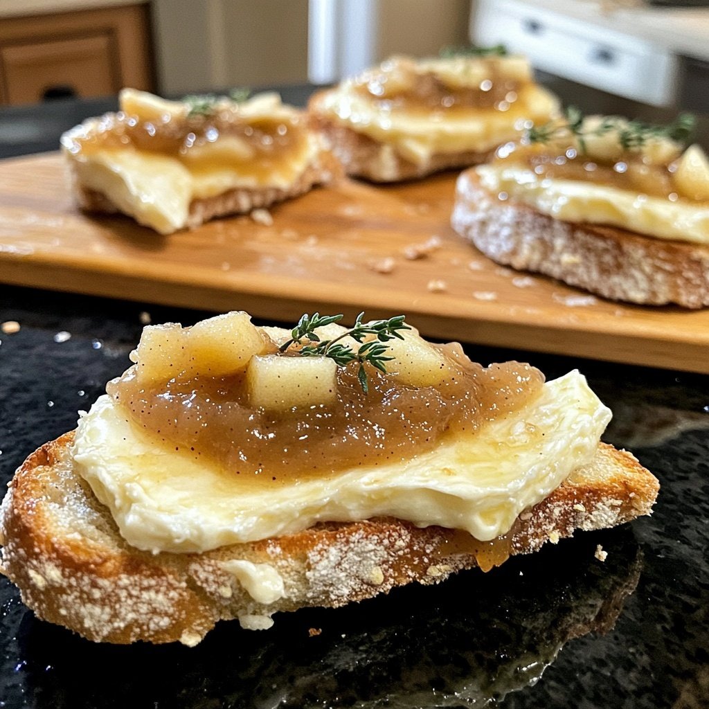 Brie Apple Butter Crostini