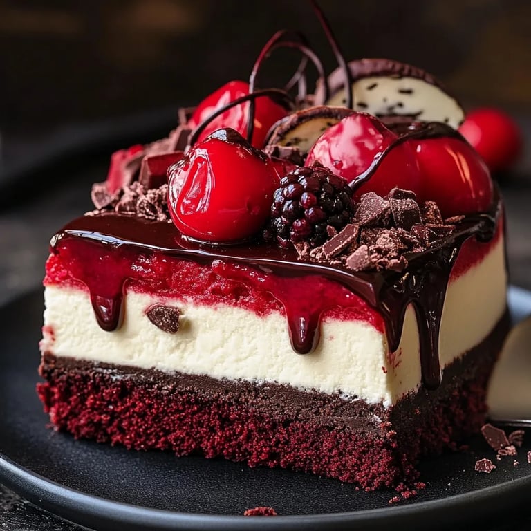 Red Velvet Cookie Dough Cheesecake