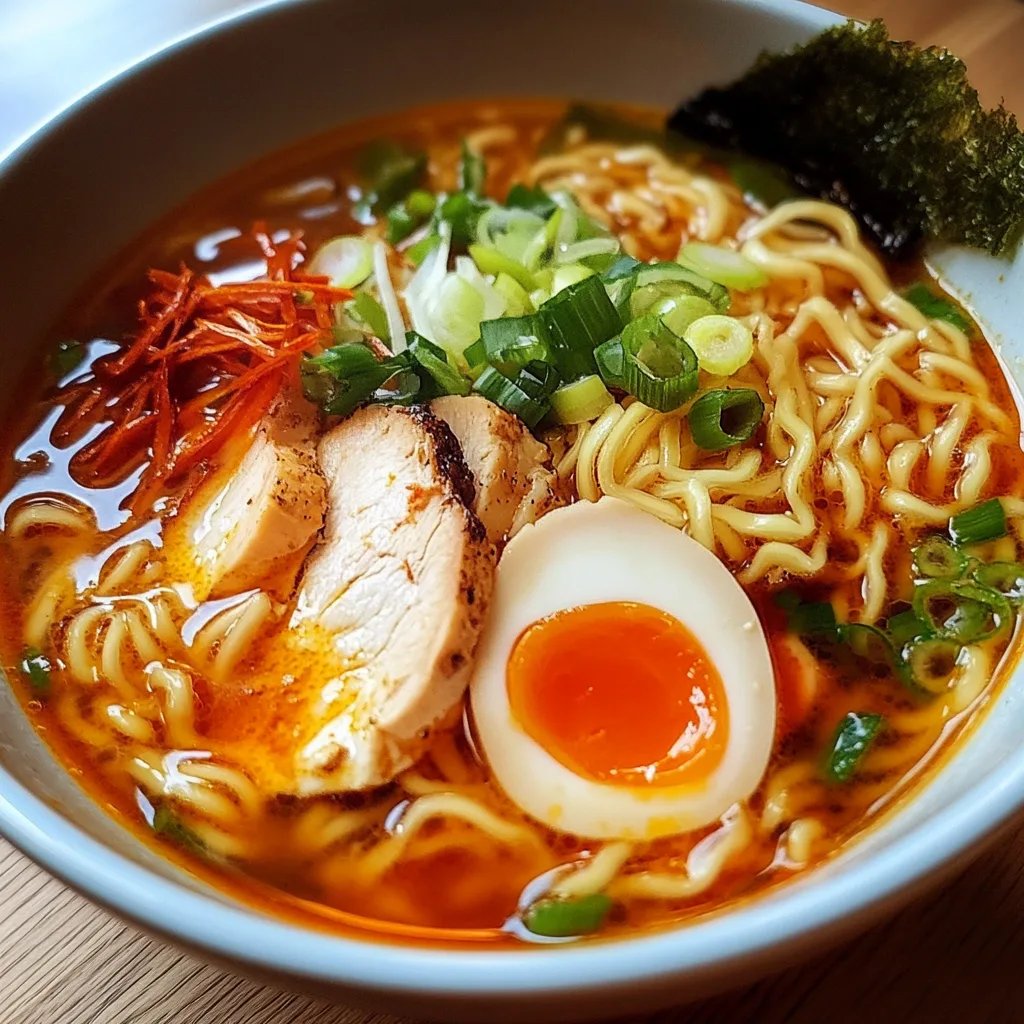 Spicy Chicken Ramen Noodle Soup