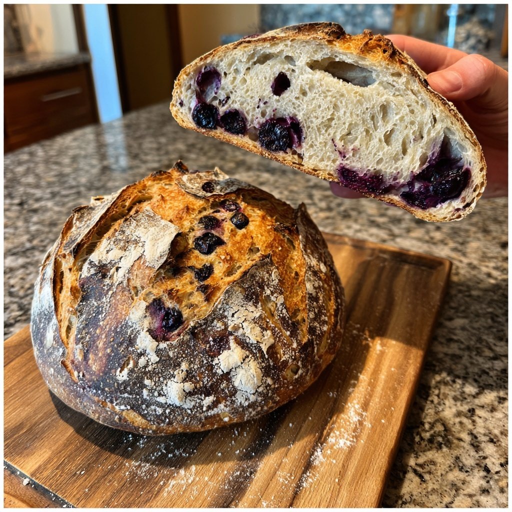 Lemon Blueberry Sourdough Bread with Fresh Zest